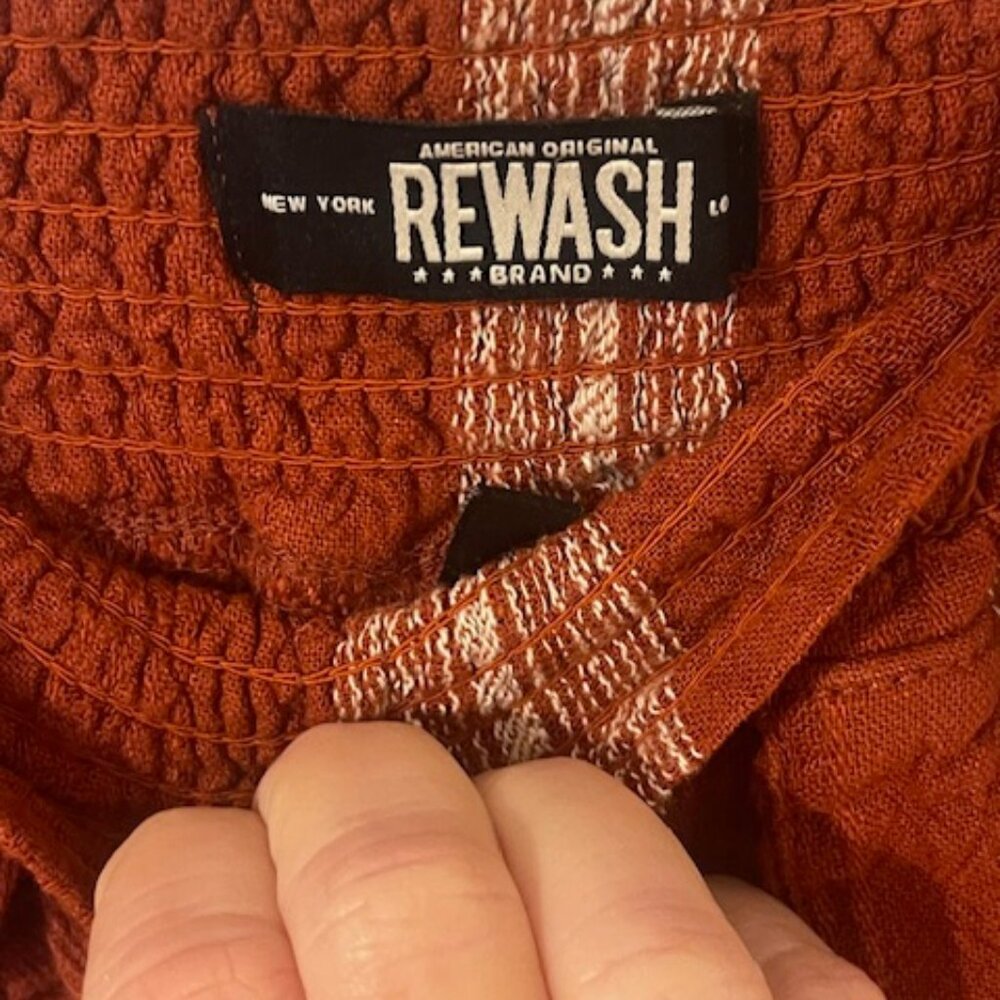 Rewash Rust Red Striped Cropped Pants - Picture 7 of 9